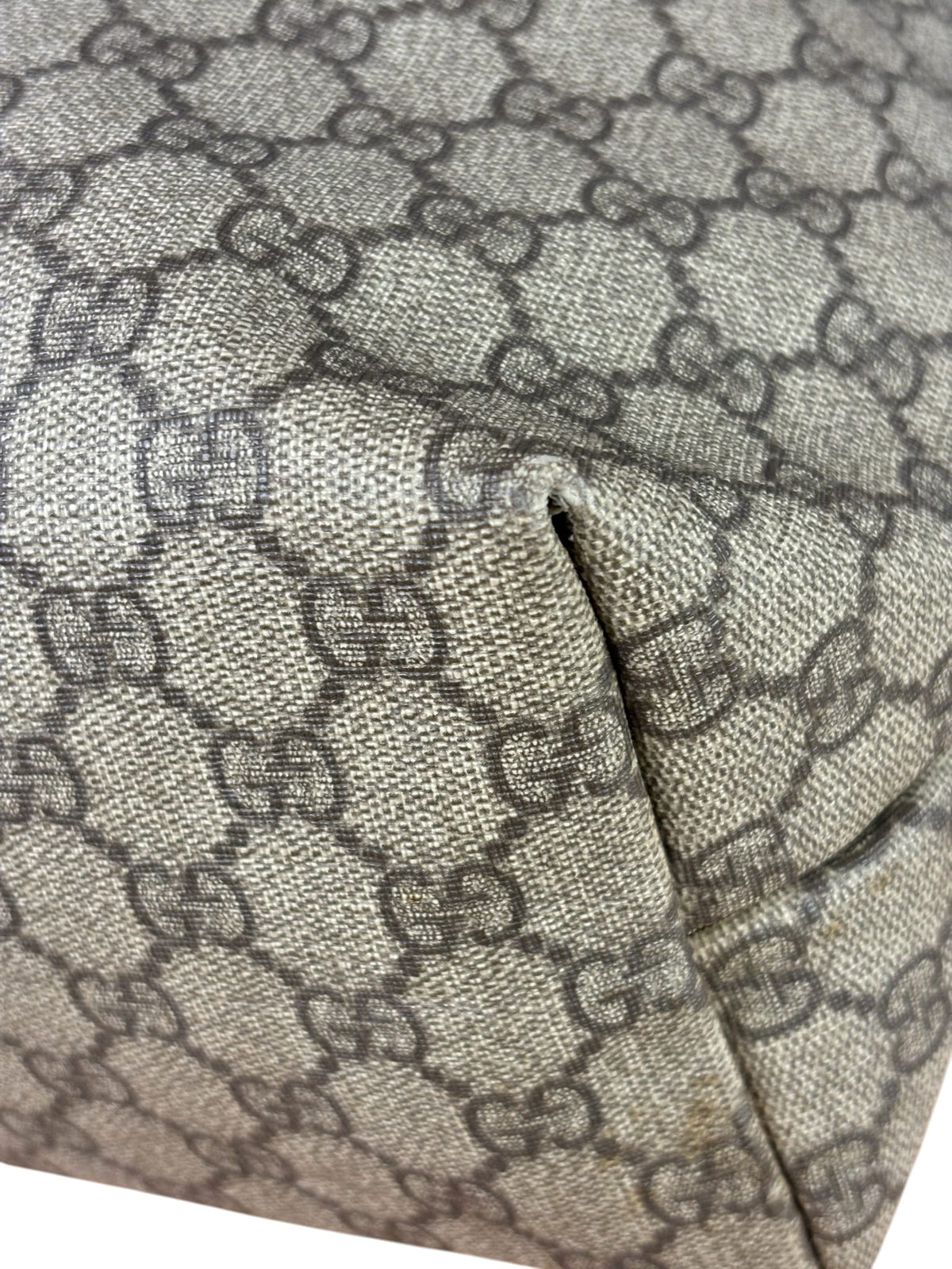 Gucci Beige/Grey Leather Canvas GG Joy Tote Bag