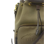 Prada Tan Beige Leather Trim Jaquard Canvas Bucket Bag