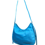 Balenciaga Blue Satin/Leather Trim Leopolda Small Hobo Bag