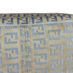 Fendi Leather Light Blue Trim Zucca Baguette