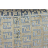 Fendi Leather Light Blue Trim Zucca Baguette