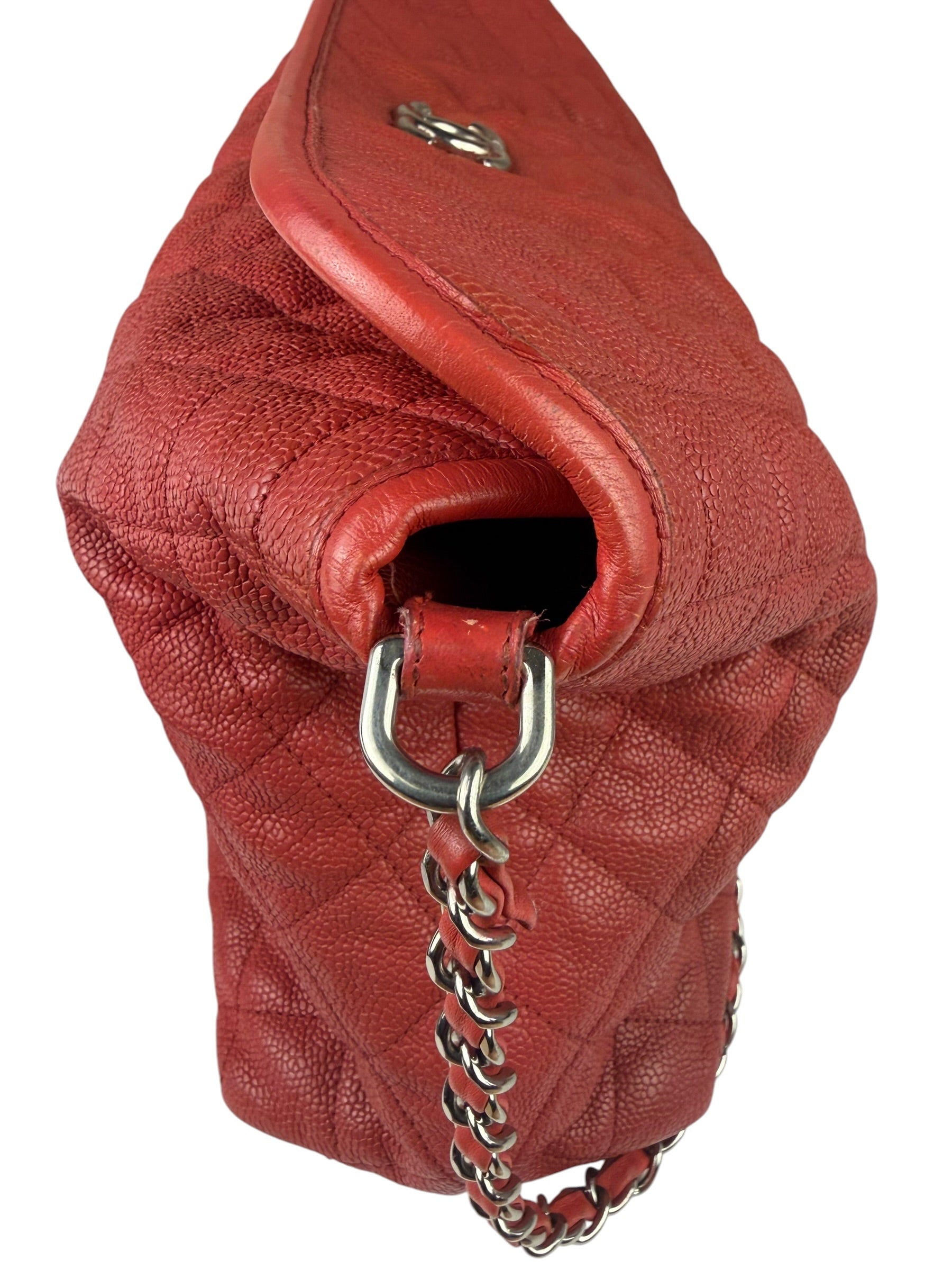 Chanel Red Caviar Quilted Leather French Riviera Hobo Bag 2011