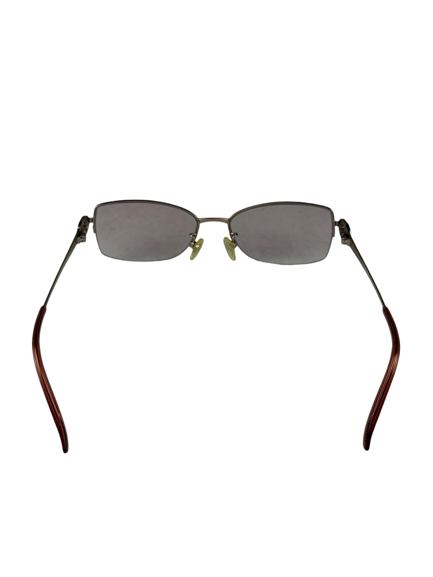 Gucci GG Rose Pink Tint Semi-Rimless Eyeglasses