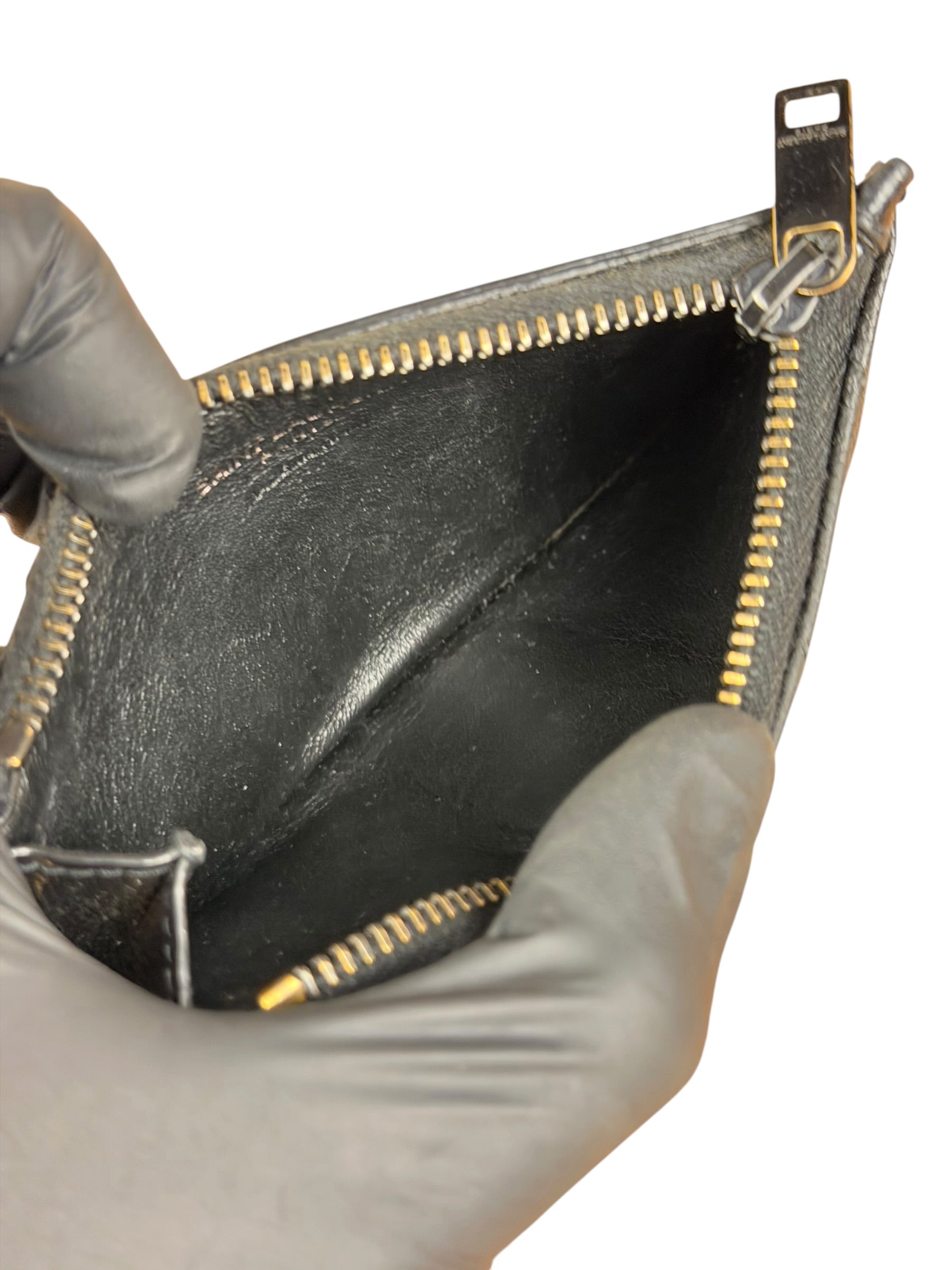 Yves Saint Laurent Black Leather Card Holder Wallet