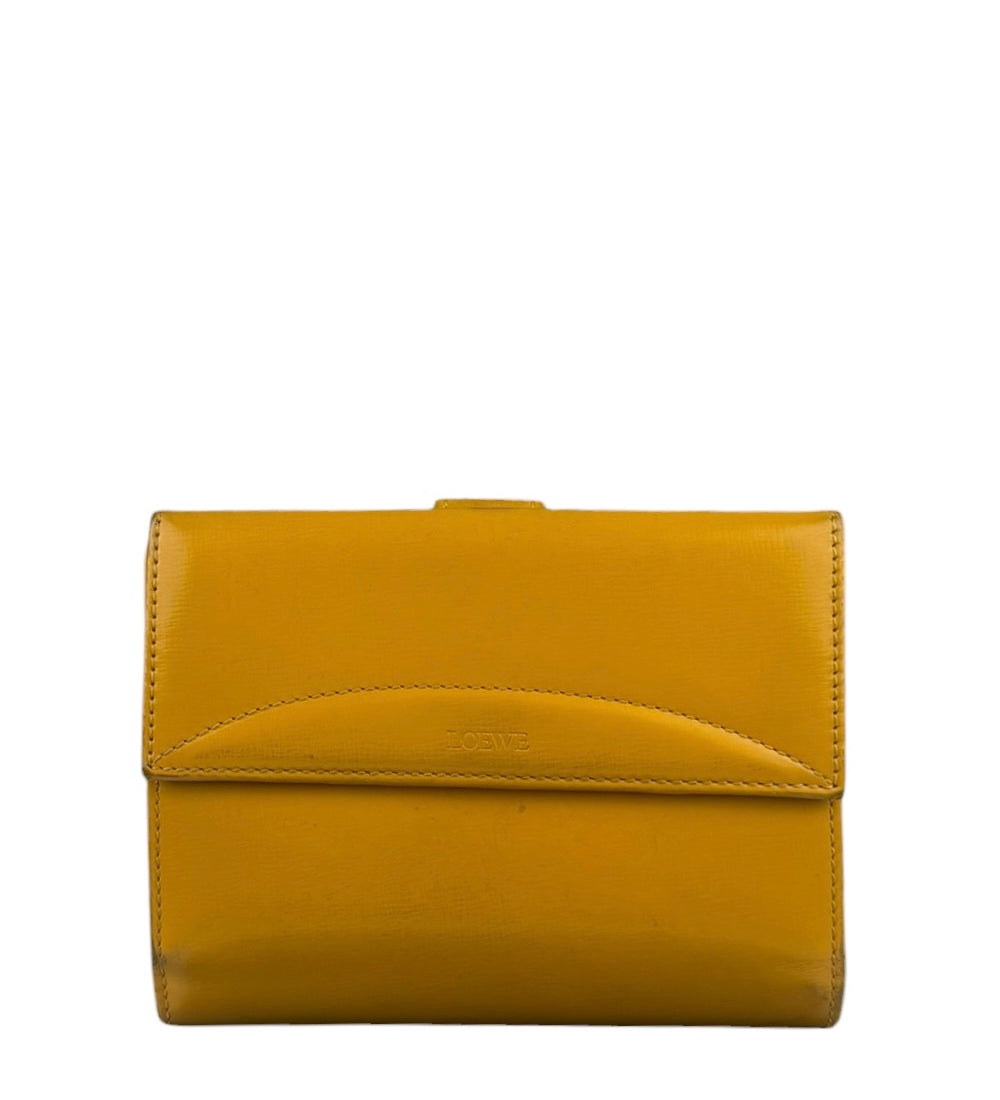 Loewe Vintage Yellow Leather Bifold Wallet