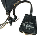 Prada Black Nylon Leather Trim Re-Edition 2005 Two-Way Bag