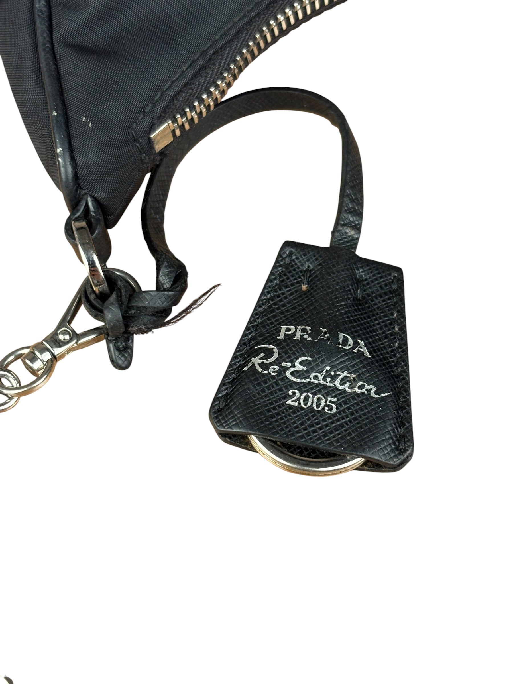 Prada Black Nylon Leather Trim Re-Edition 2005 Two-Way Bag