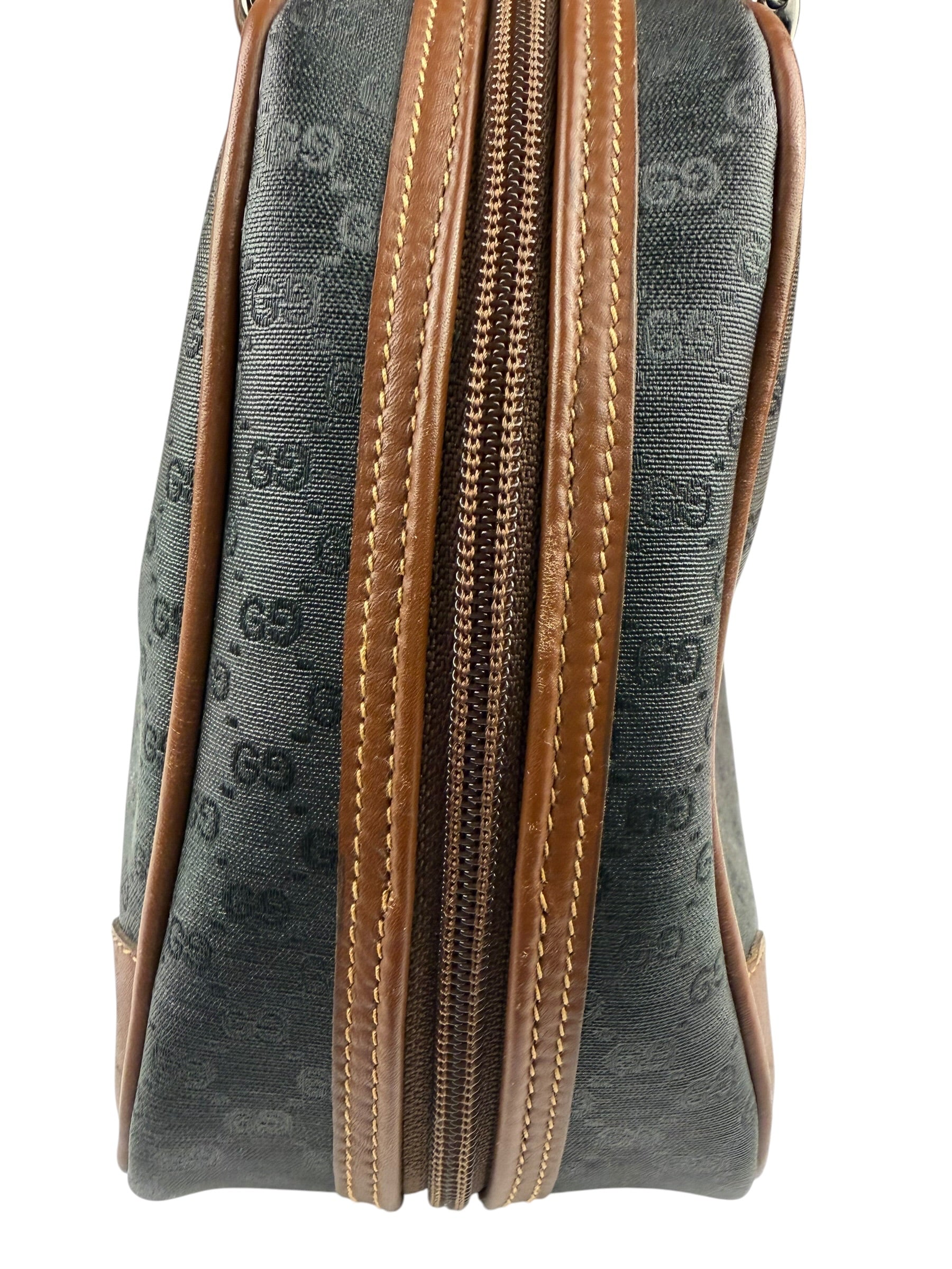 Gucci Vintage Micro GG Black/Brown Supreme Satchel Hand Bag