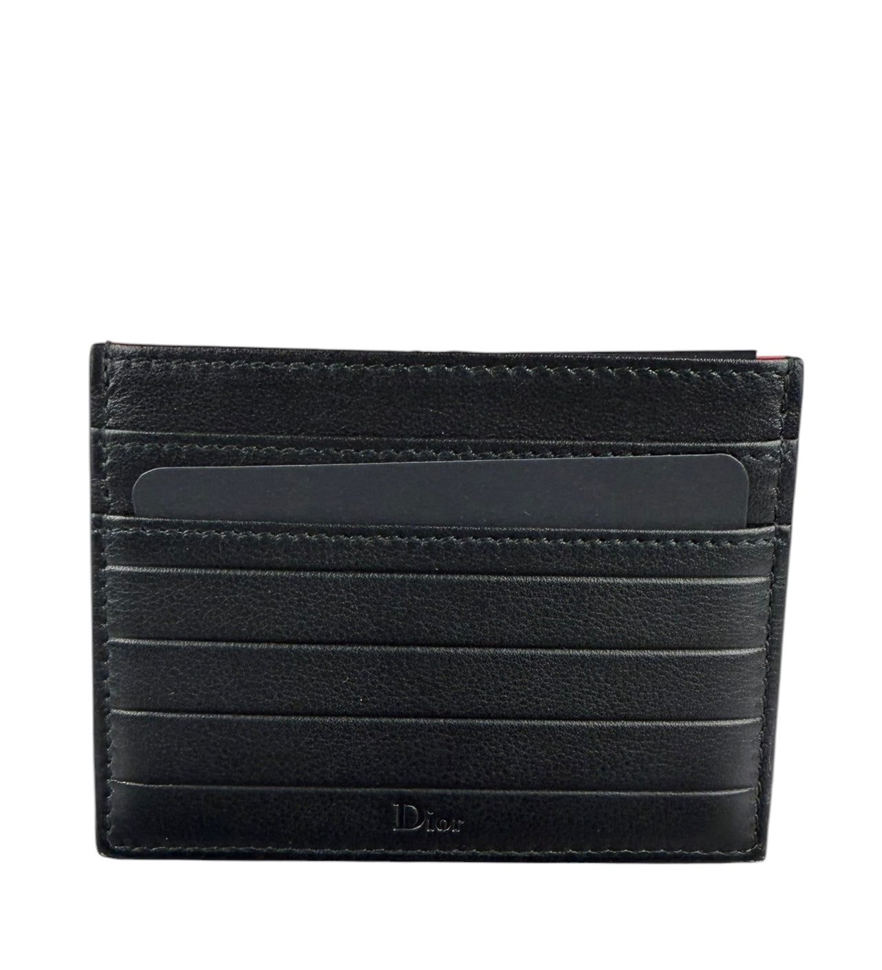 Christian Dior Red/Black Leather Card Holder