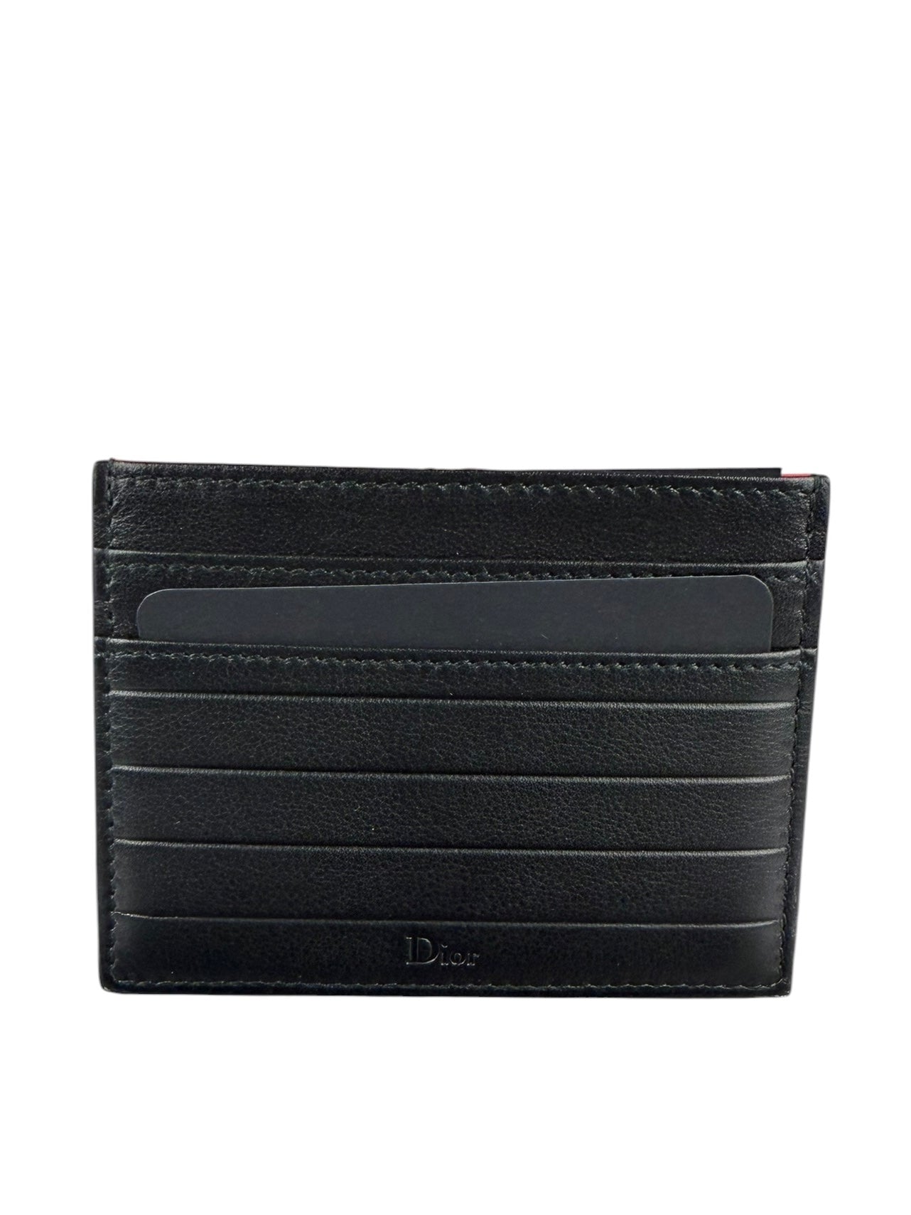 Christian Dior Red/Black Leather Card Holder