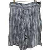 Dries Van Noten Striped Linen Shorts Navy