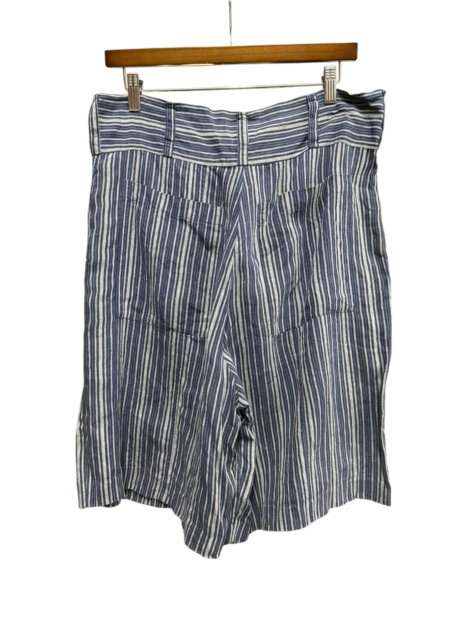 Dries Van Noten Striped Linen Shorts Navy