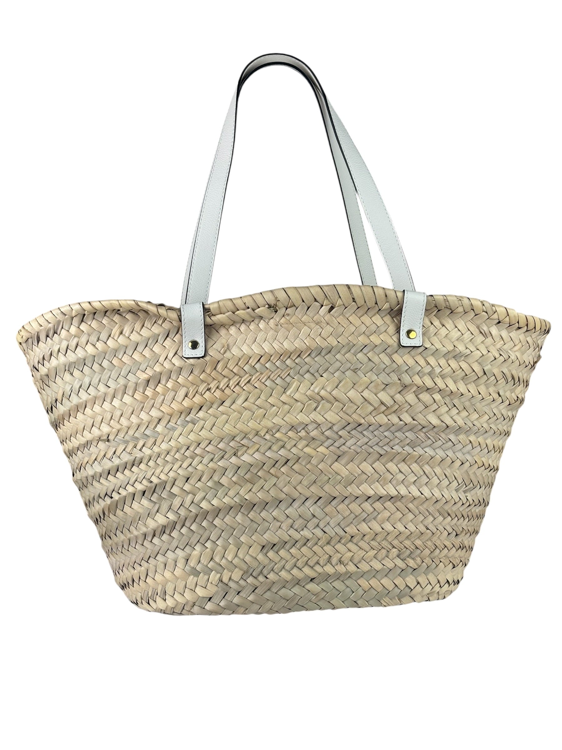 Versace Leather Trim Basket Bag