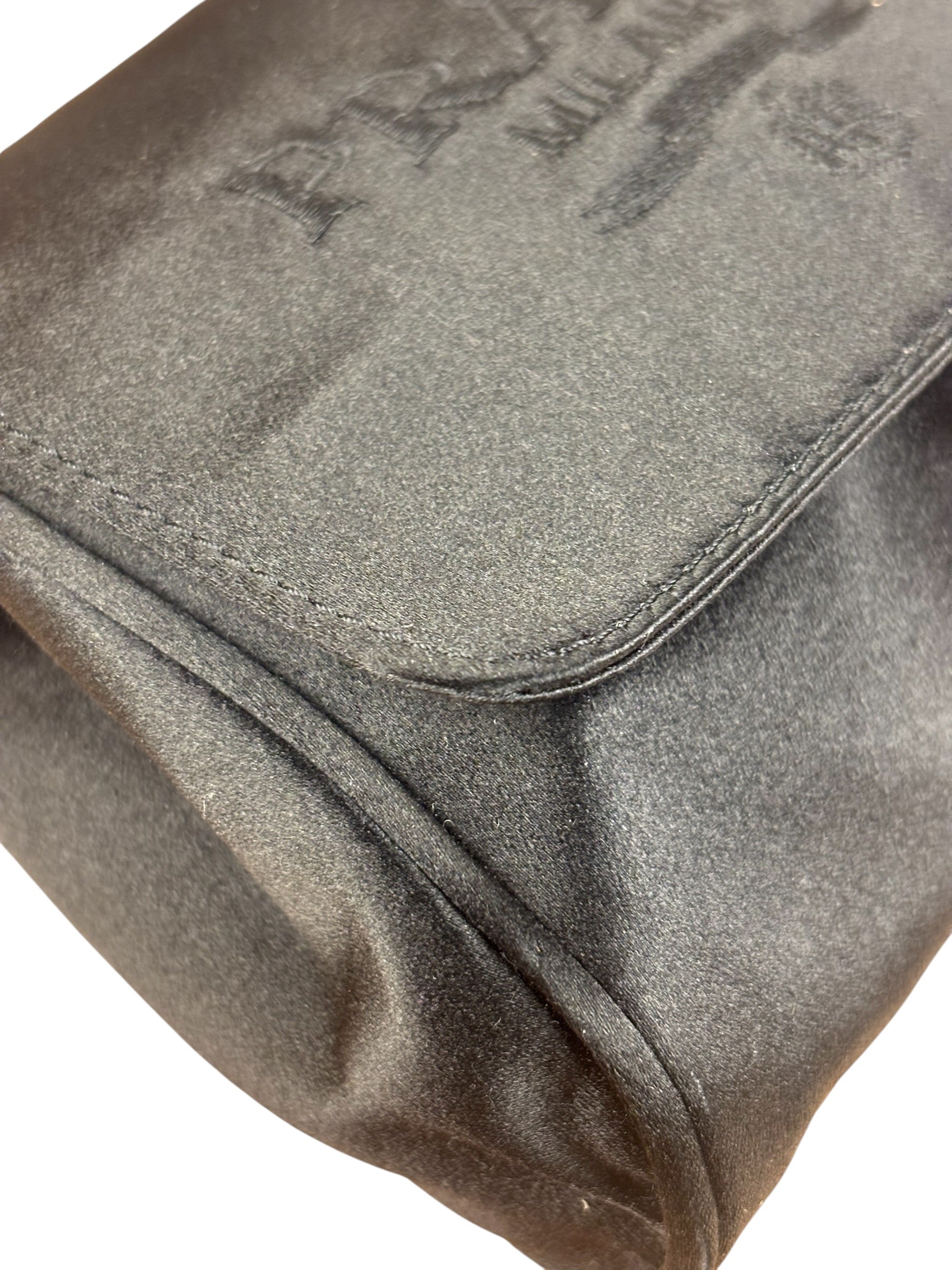 Prada Vintage Black Satin Mini Shoulder Bag