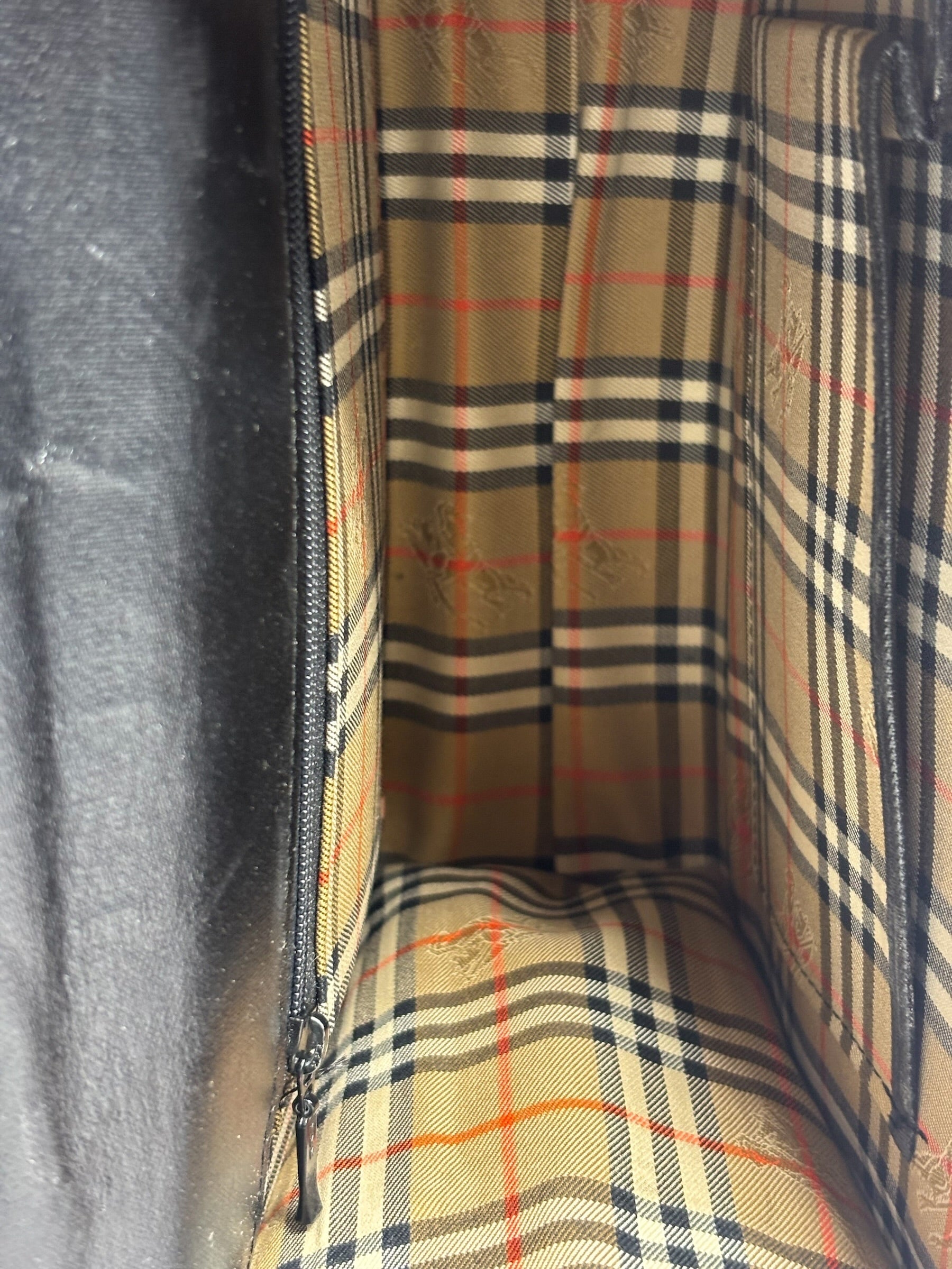Burberry Vintage Black Leather Top Handle Bag