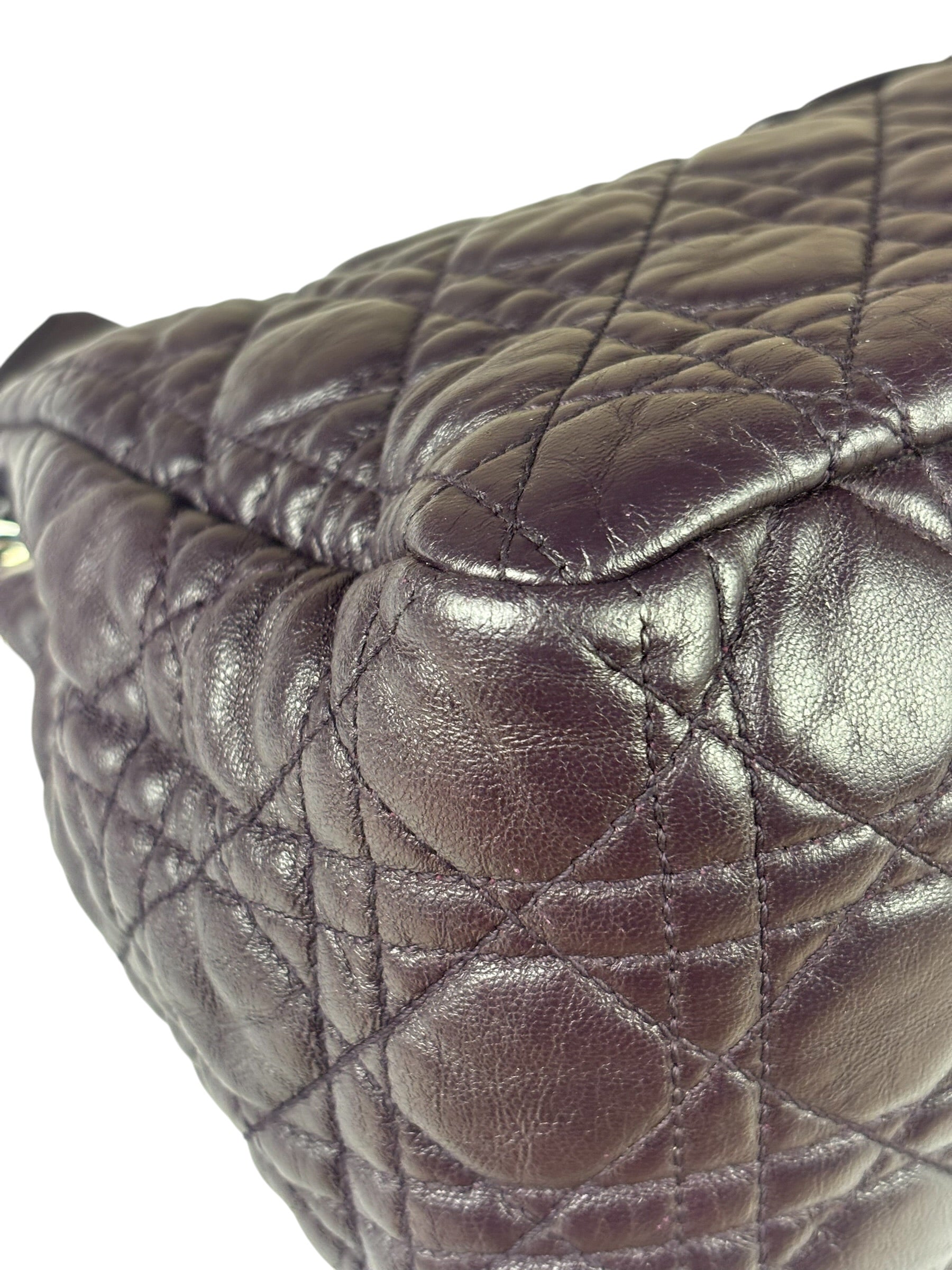 Christian Dior Purple Quilted Leather Flap Bag