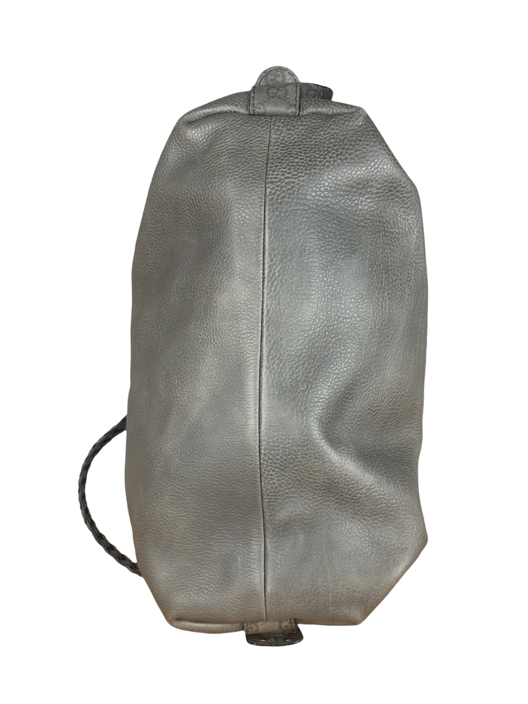 Gucci Supple Gray Bamboo Bar Medium Shoulder Bag