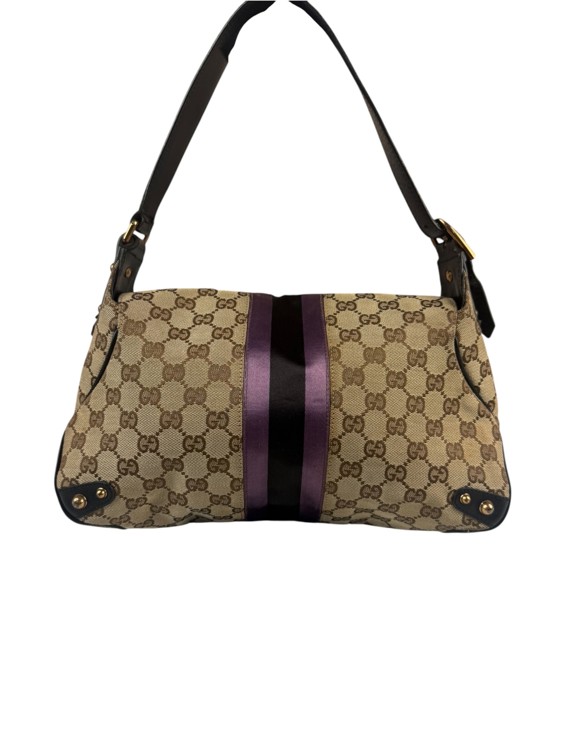 Gucci GG Canvas Web Horsebit Shoulder Bag