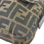 Fendi Brown Leather Trim Baguette