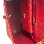 Chanel Red & Navy Trapezoid Flap Bag 1992