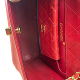 Chanel Red & Navy Trapezoid Flap Bag 1992