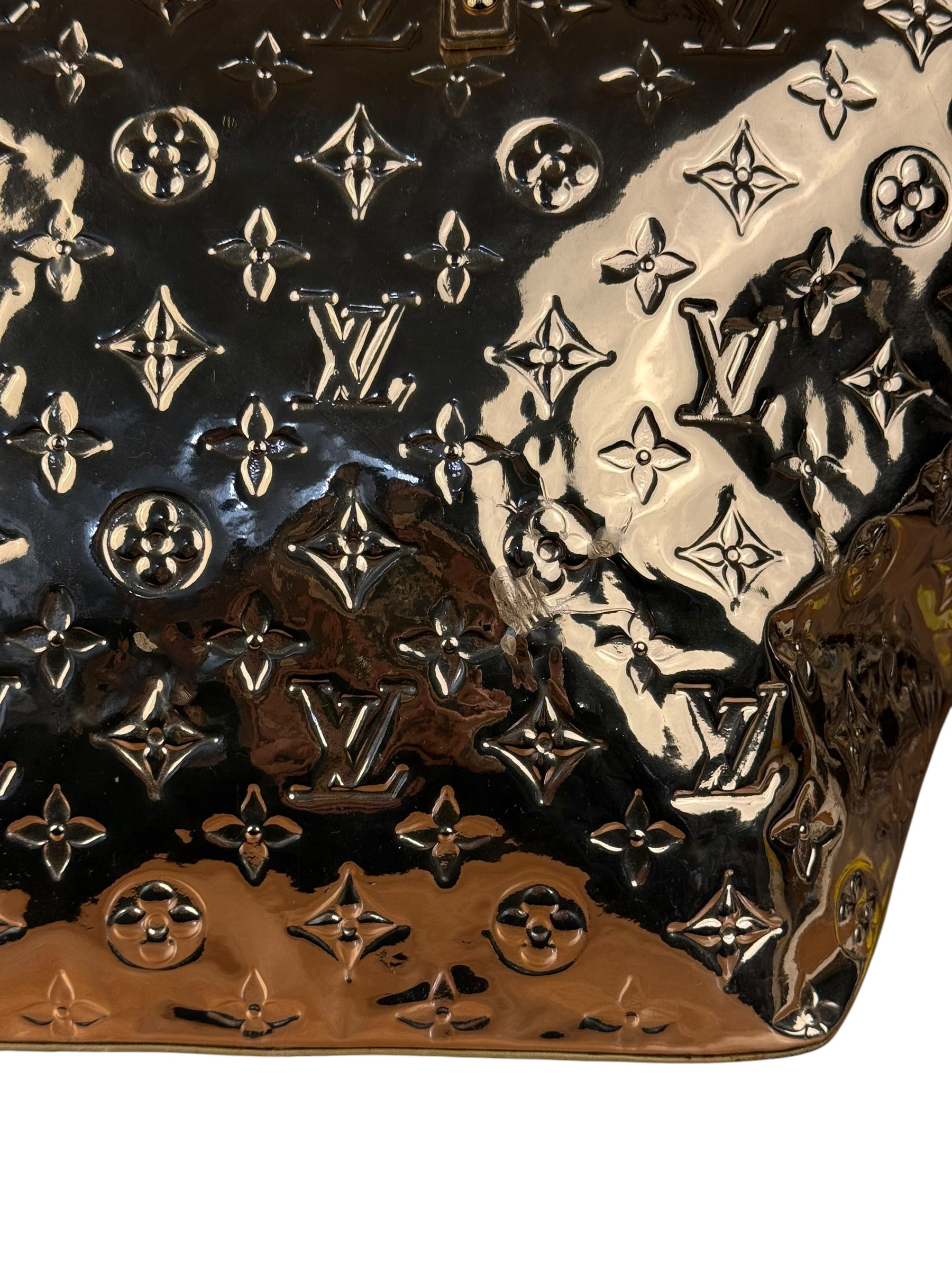 Louis Vuitton Gold Monogram Vernis Miroir Bellevue GM Tote