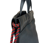 Gucci Black Leather Drawstring Backpack