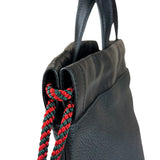 Gucci Black Leather Drawstring Backpack