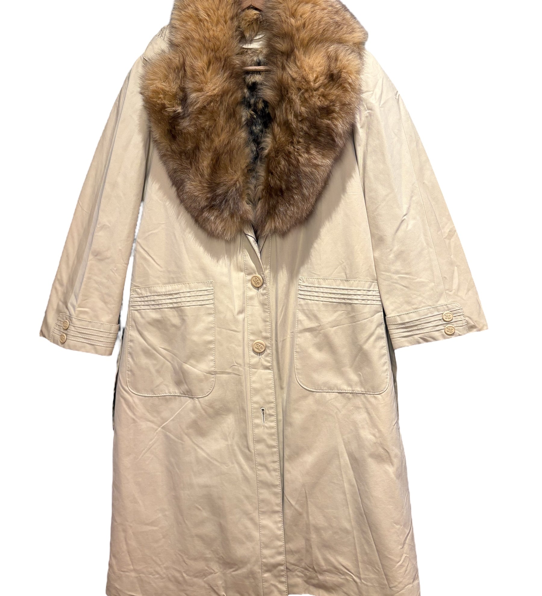 Emba Vintage Fur Lined Trench Coat