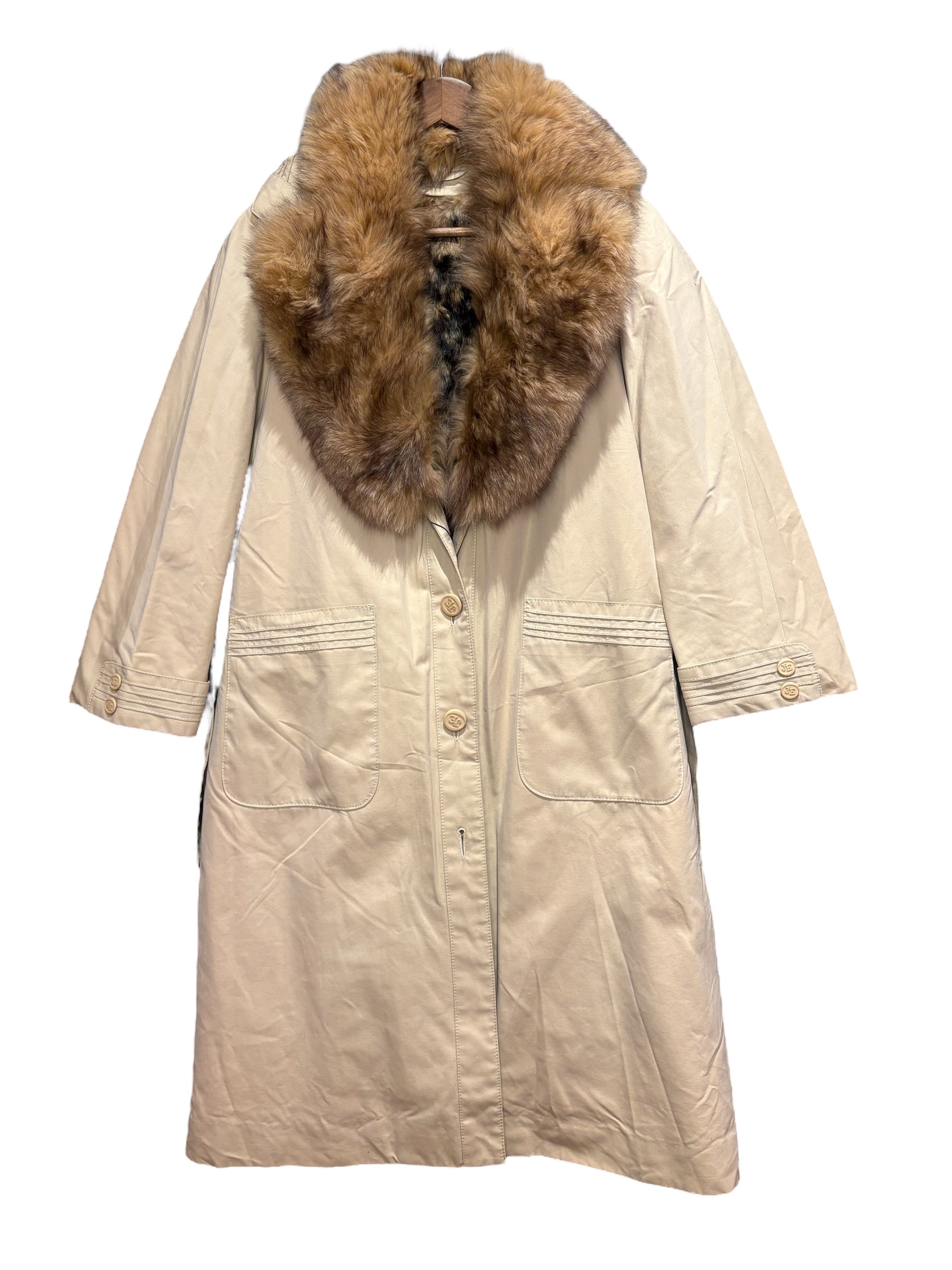 Emba Vintage Fur Lined Trench Coat