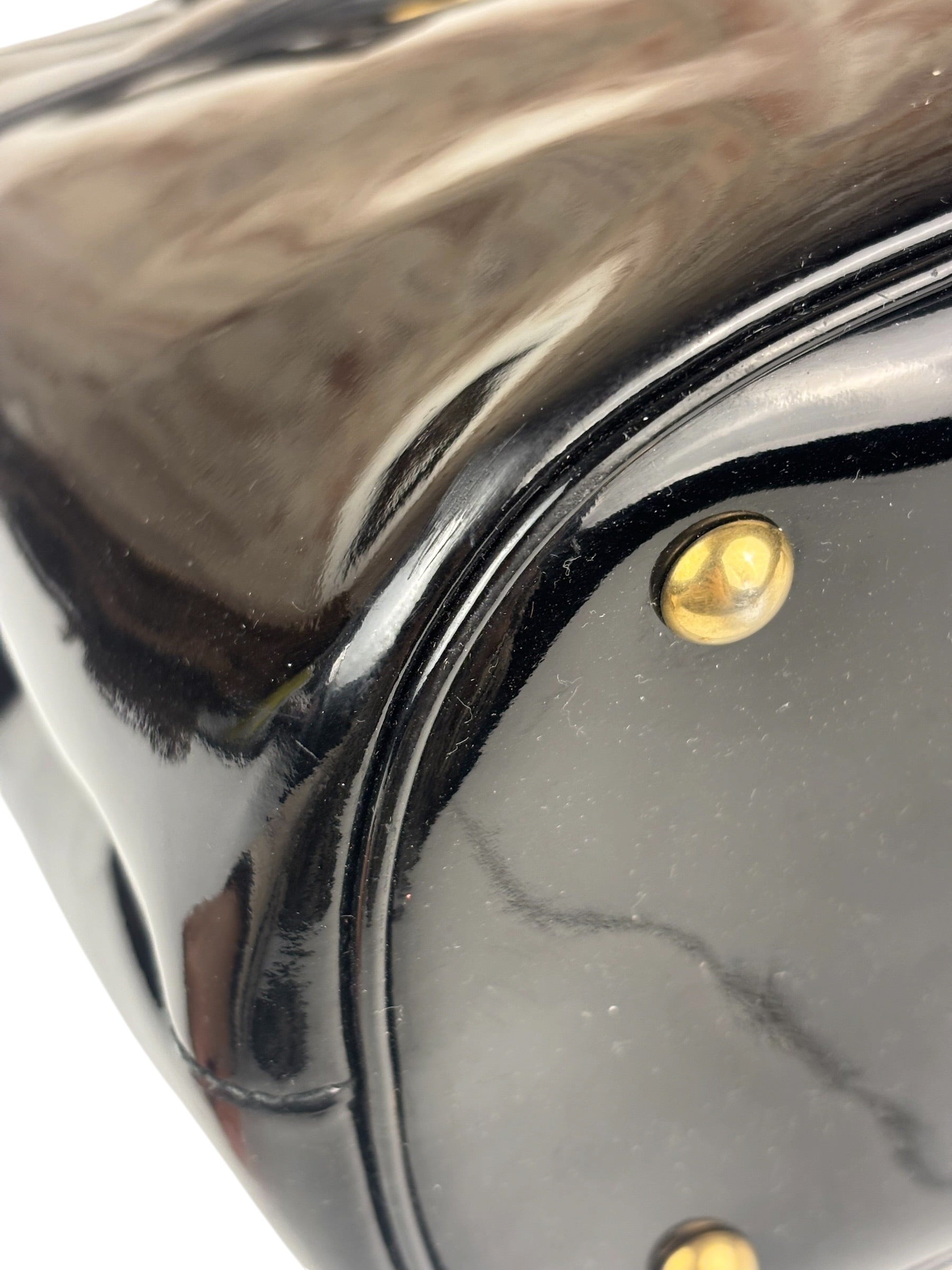 Gucci Vintage Black Patent Leather Tote