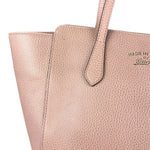 Gucci Pebbled Leather Swing Tote Pink