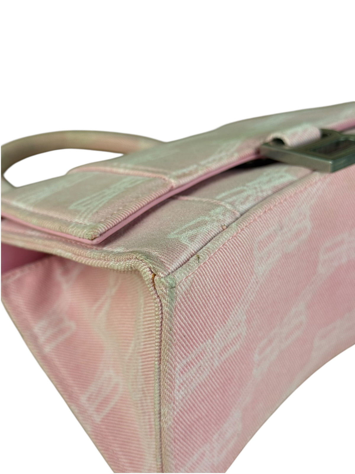Balenciaga Pink Denim Small Hourglass 2Way Handbag