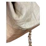 Chanel Beige Quilted Leather Accordion Double Flap Bag 2005