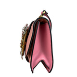 Miu Miu Pink Leather Madras Crystal Embellished Shoulder Bag
