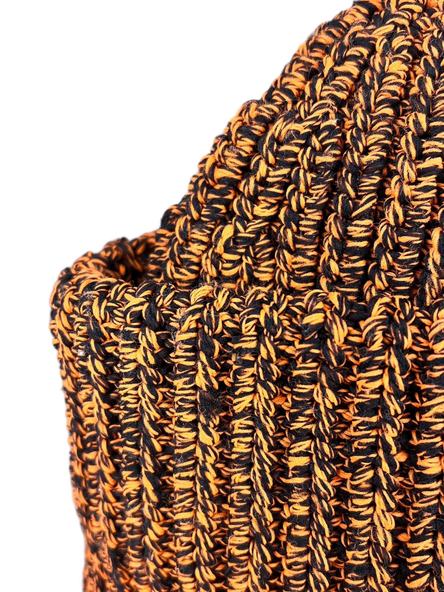 Prada Knit Polyester Black/Orange Beanie