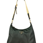 Prada Shoulder Bag Green Canvas Strap