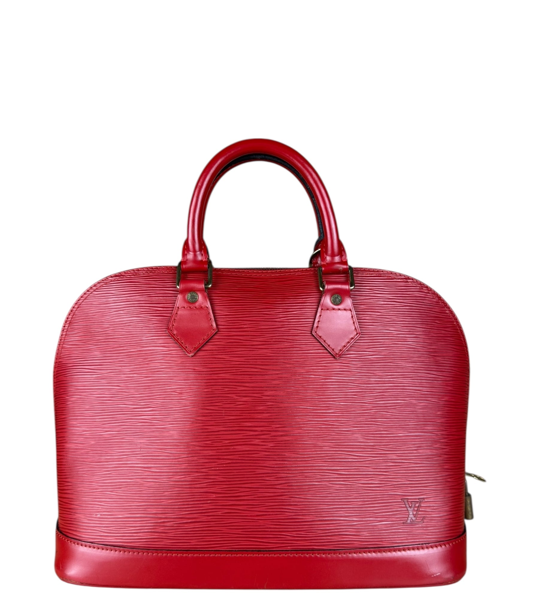 Louis Vuitton Red Epi Alma Handbag