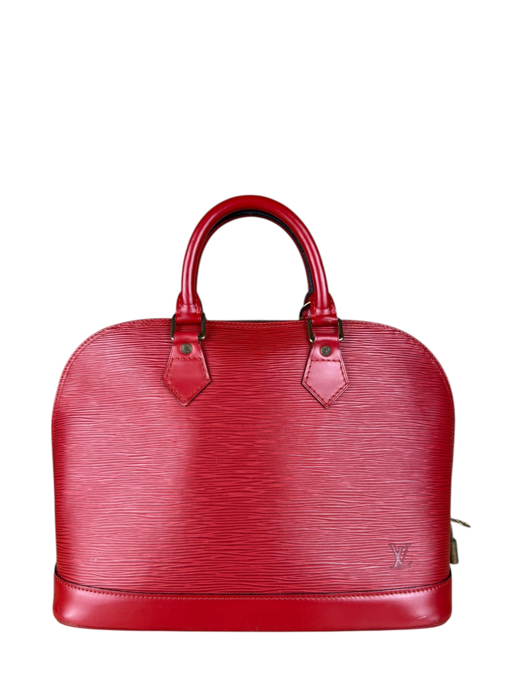Louis Vuitton Red Epi Alma Handbag