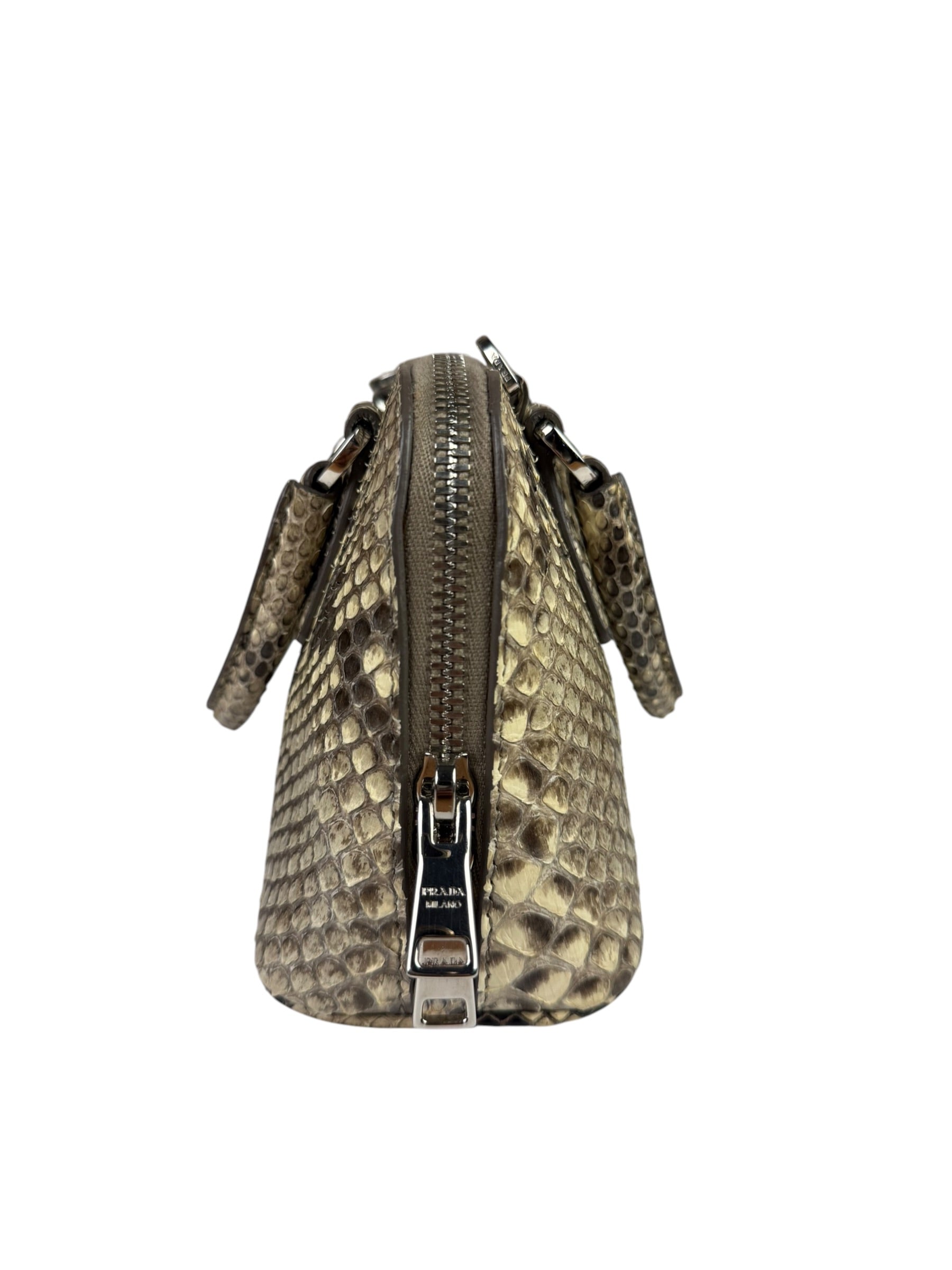 Prada Beige Python Mini Dome Two-Way Bag