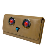 Fendi Beige Monster Face Leather Long Wallet