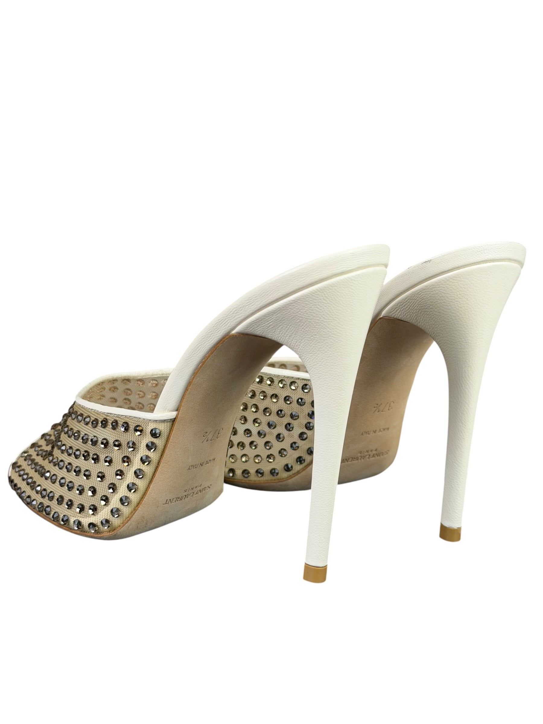 YSL Crystal Blonde Mules 37.5