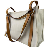 Hermes Beige/Brown Leather Trim Cabalicol Tote