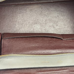 Celine Grey Suede/Leather Crocodile Embossed Trapeze Two-Way Bag