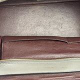 Celine Grey Suede/Leather Crocodile Embossed Trapeze Two-Way Bag