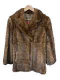 Vintage Jospehine Dark Brown Stripe Mink Fur Coat