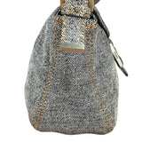 Fendi Light Denim Toned Canvas Baguette Shoulder Bag