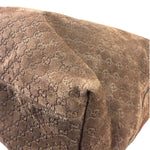 Gucci Brown Suede GG Supreme Giglio Large Tote