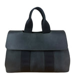 Hermes Black Canvas Leather Valparaiso Handbag