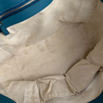 Gucci Blue Pebbled Leather Swinger Bag